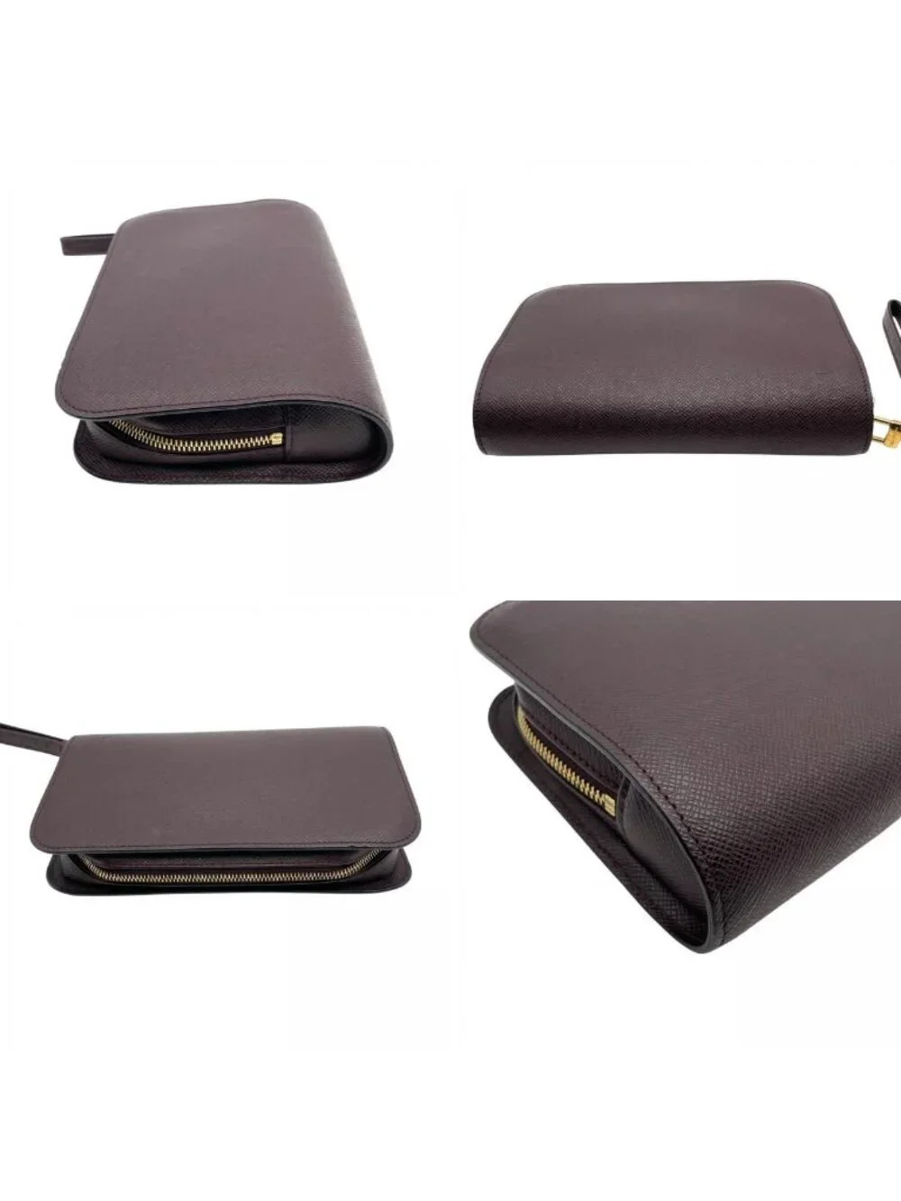 Louis Vuitton Taiga Baikal Clutch Pouch Leather Bordeaux Gold Vintage Classic